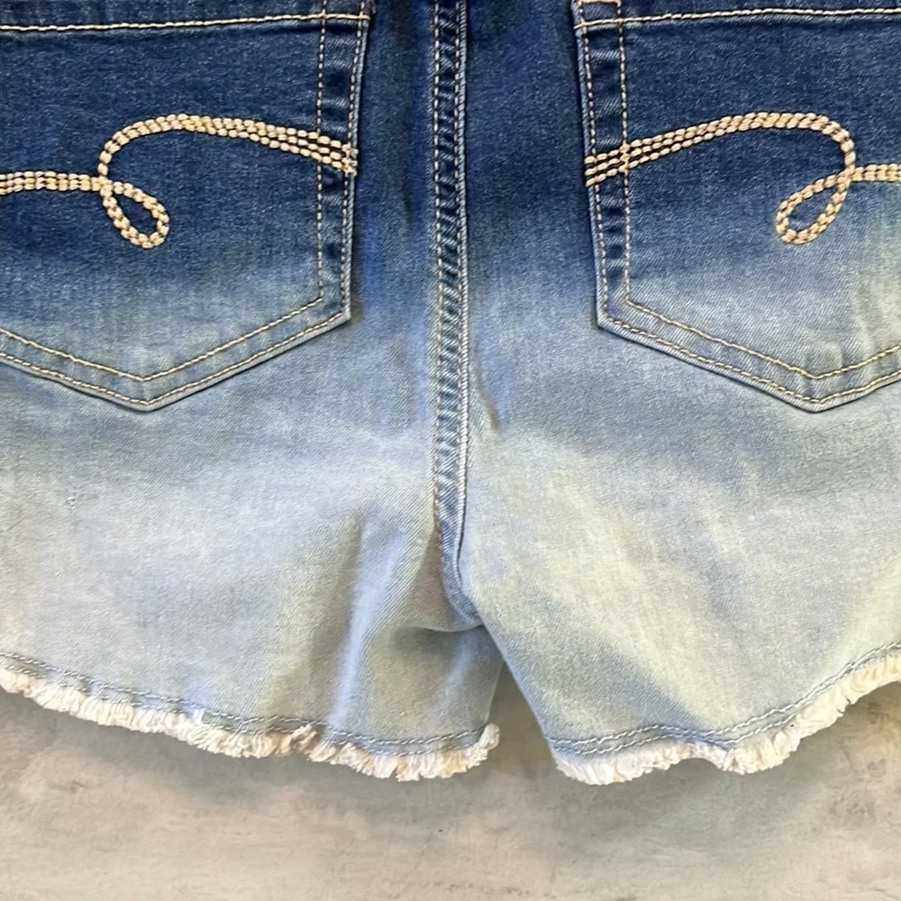 Justice Ombre Blue/White Shortalls Girl’s Sz 16 NWOT Fit Jr. Size 5